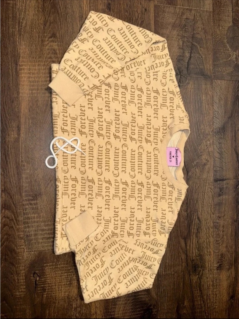Juicy Couture Cream Logo Joggers with Beige Print